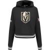 Pro Standard NHL Womens Retro Classics Brushed Back French Terry Cropped Pullover Hoodie(Black)