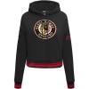 Pro Standard NHL Womens Retro Classics Brushed Back French Terry Cropped Pullover Hoodie(Black/Red/Black)