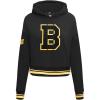 Pro Standard NHL Womens Retro Classics Brushed Back French Terry Cropped Pullover Hoodie(Black/Yellow)