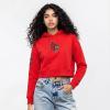 Pro Standard Women’s College Classic Chenille Cropped Pullover Hoodie(Red)