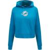 Pro Standard Womens NFL Classic Chenille Brushed Back French Terry Cropped Pullover Hoodie(Teal)