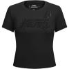 Womens NBA Classic Triple Black Cotton Short Sleeve Slim Fit Tee(Black)