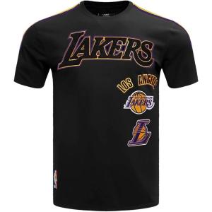Mens NBA Retro Classics Cotton Taping Tee(Black/Purple/Yellow)