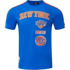 Mens NBA Retro Classics Cotton Taping Tee(Royal Blue/Orange)
