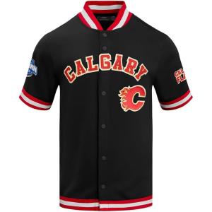 Mens NHL Classic Chenille Button Down(Black/Red)