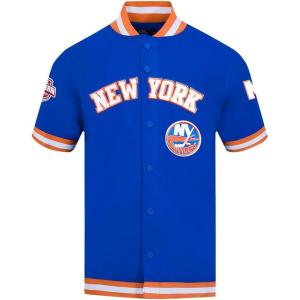 Mens NHL Classic Chenille Button Down(Royal Blue/Orange)