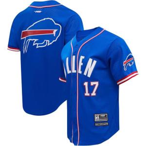 Pro Standard Men’s Josh Allen Royal Buffalo Bills Mesh Button-Up Baseball Jersey, XX-Large