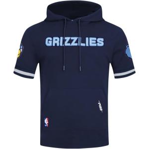 Pro Standard Mens NBA Classic Chenille Cotton Double Knit Short Sleeve Hoodie(Midnight Navy)