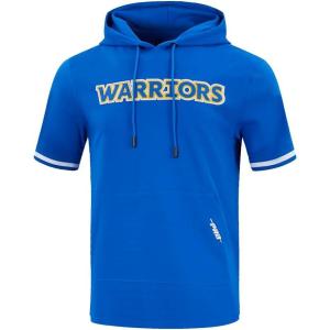 Pro Standard Mens NBA Classic Chenille Cotton Double Knit Short Sleeve Hoodie(Royal Blue)