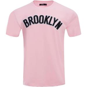 Pro Standard NBA Mens Mens NBA Classic Chenille Cotton Single Jersey Short Sleeve Tee(Pink)