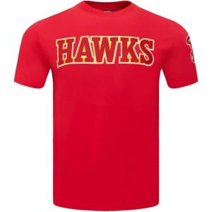Pro Standard NBA Mens Mens NBA Classic Chenille Cotton Single Jersey Short Sleeve Tee(Red)