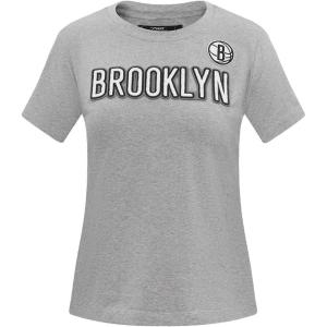 Pro Standard NBA Womens Womens NBA Classic Chenille Cotton Short Sleeve Slim Tee(Heather Grey)