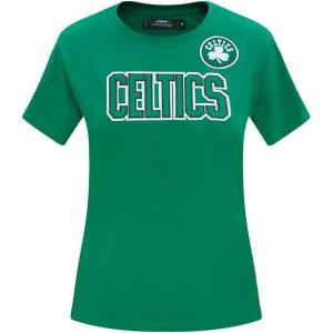 Pro Standard NBA Womens Womens NBA Classic Chenille Cotton Short Sleeve Slim Tee(Kelly Green)