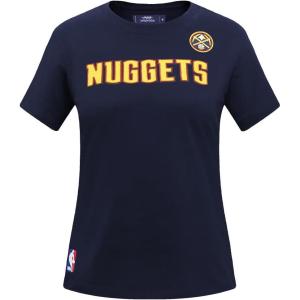 Pro Standard NBA Womens Womens NBA Classic Chenille Cotton Short Sleeve Slim Tee(Midnight Navy)