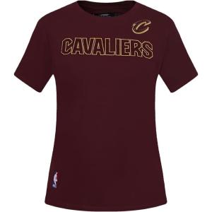 Pro Standard NBA Womens Womens NBA Classic Chenille Cotton Short Sleeve Slim Tee(Wine)