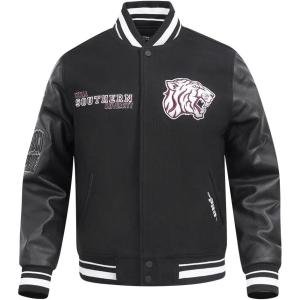 Pro Standard NCAA mens Pro Standard Mens College Classic Chenille Wool Varsity Jacket(Black)
