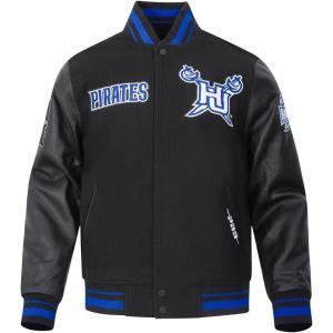 Pro Standard NCAA mens Pro Standard Mens College Classic Chenille Wool Varsity Jacket(Black/Royal Blue/Black)