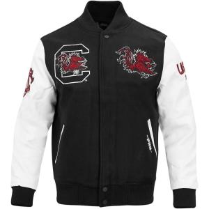 Pro Standard NCAA mens Pro Standard Mens College Classic Chenille Wool Varsity Jacket(Black/White)