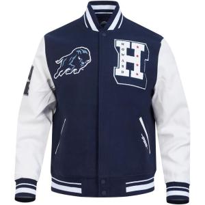 Pro Standard NCAA mens Pro Standard Mens College Classic Chenille Wool Varsity Jacket(Midnight Navy/White)