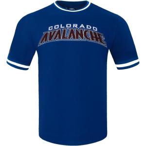 Pro Standard NHL Mens Pro Standard Mens NHL Classic Chenille Cotton Double Knit Short Sleeve Tee(Dodger Blue)