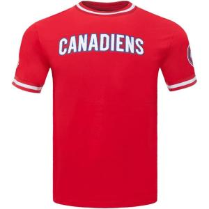 Pro Standard NHL Mens Pro Standard Mens NHL Classic Chenille Cotton Double Knit Short Sleeve Tee(Red)