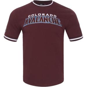 Pro Standard NHL Mens Pro Standard Mens NHL Classic Chenille Cotton Double Knit Short Sleeve Tee(Wine)
