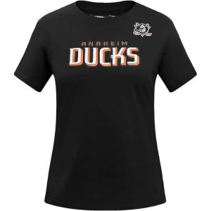 Pro Standard NHL Womens Pro Standard Womens NHL Classic Chenille Short Sleeve Slim Tee(Black)