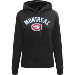 Pro Standard NHL womens Womens Nhl Classic Chenille Brushed Back French Terry Pull Over Hoodie(Black)