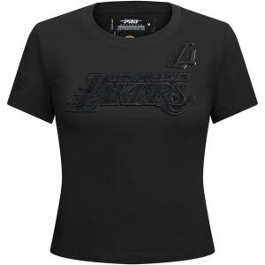 Womens NBA Classic Triple Black Cotton Short Sleeve Slim Fit Tee(Black)