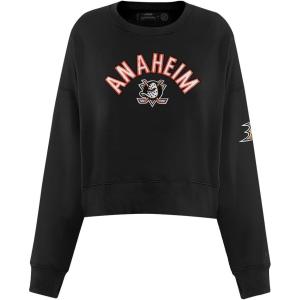 Womens NHL Classic Chenille Crewneck Sweatshirt(Black)