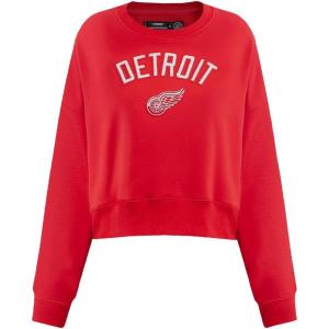 Womens NHL Classic Chenille Crewneck Sweatshirt(Red)