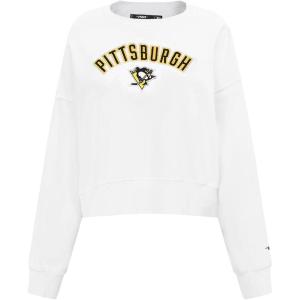 Womens NHL Classic Chenille Crewneck Sweatshirt(White)