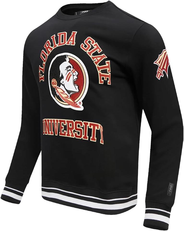 image:imagePro Standard Mens College Classic Chenille Brushed Back French Terry Crewneck SweatshirtBlack