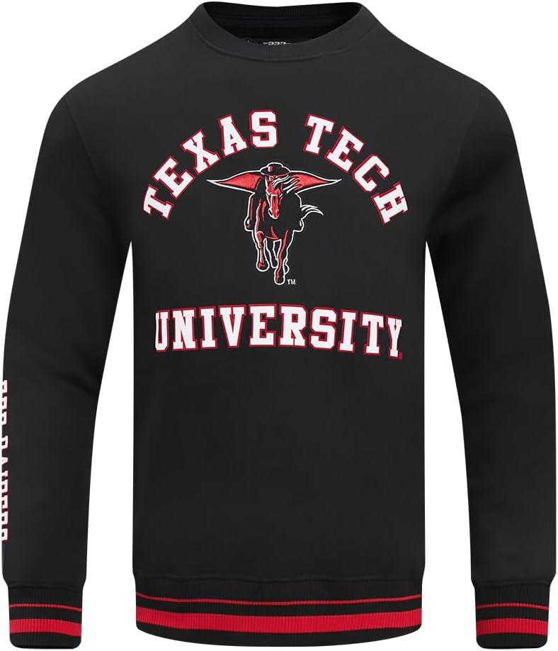 image:imagePro Standard Mens College Classic Chenille Brushed Back French Terry Crewneck SweatshirtBlackRedBlack
