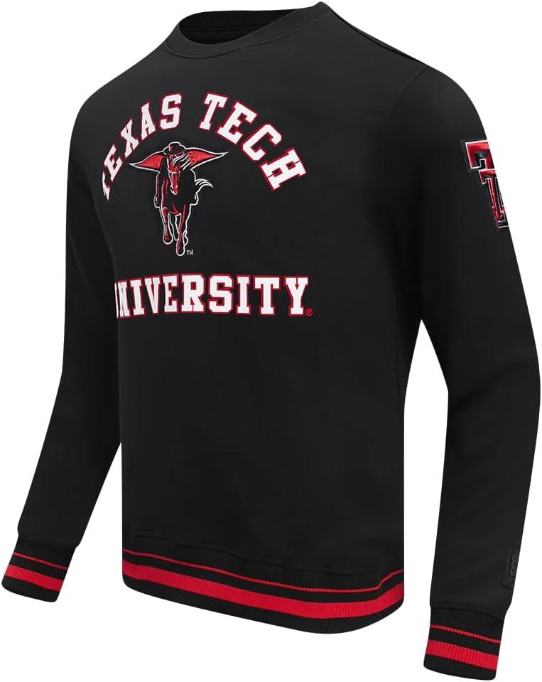 image:imagePro Standard Mens College Classic Chenille Brushed Back French Terry Crewneck SweatshirtBlackRedBlack
