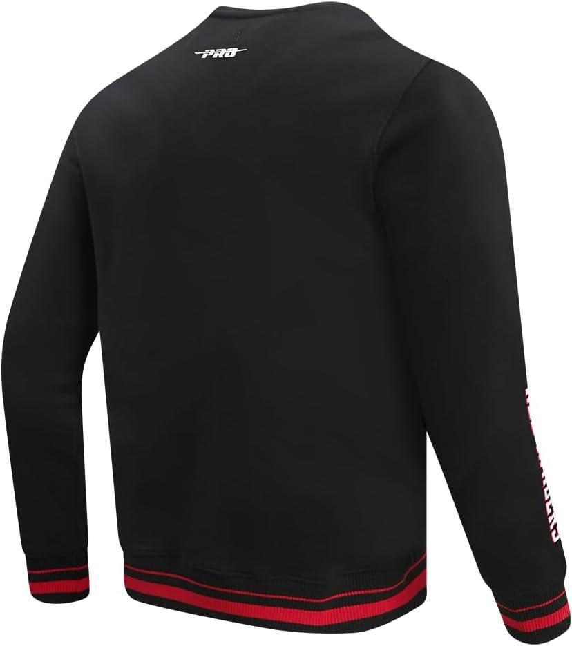 image:imagePro Standard Mens College Classic Chenille Brushed Back French Terry Crewneck SweatshirtBlackRedBlack