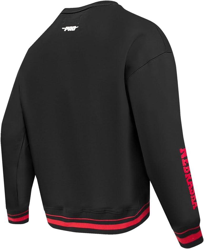 image:imagePro Standard Mens College Classic Chenille Brushed Back French Terry Crewneck SweatshirtBlackRedBlack