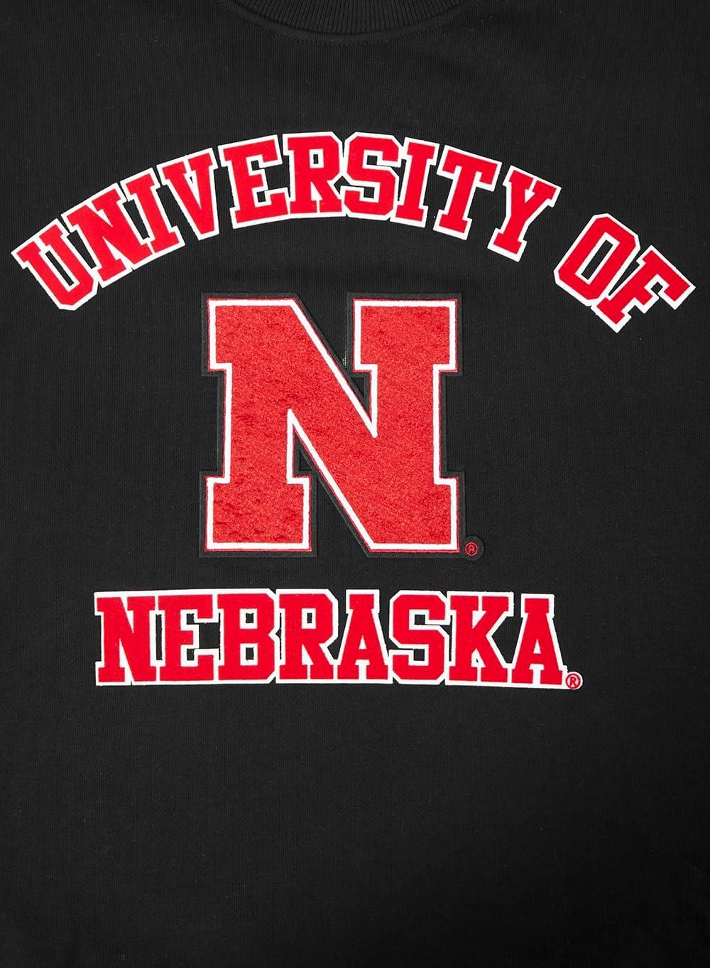 image:imagePro Standard Mens College Classic Chenille Brushed Back French Terry Crewneck SweatshirtBlackRedBlack