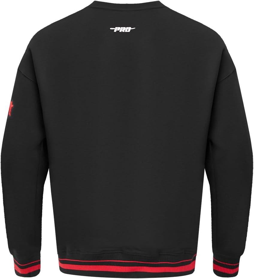 image:imagePro Standard Mens College Classic Chenille Brushed Back French Terry Crewneck SweatshirtBlackRedBlack