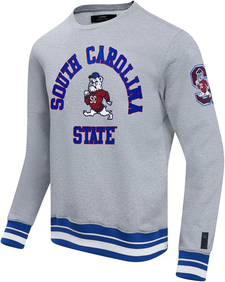 image:imagePro Standard Mens College Classic Chenille Brushed Back French Terry Crewneck SweatshirtHeather GreyDodger Blue