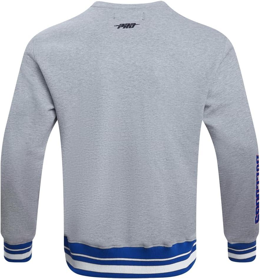 image:imagePro Standard Mens College Classic Chenille Brushed Back French Terry Crewneck SweatshirtHeather GreyDodger Blue