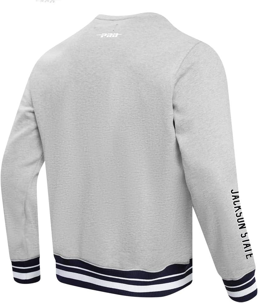 image:imagePro Standard Mens College Classic Chenille Brushed Back French Terry Crewneck SweatshirtHeather GreyMidnight Navy