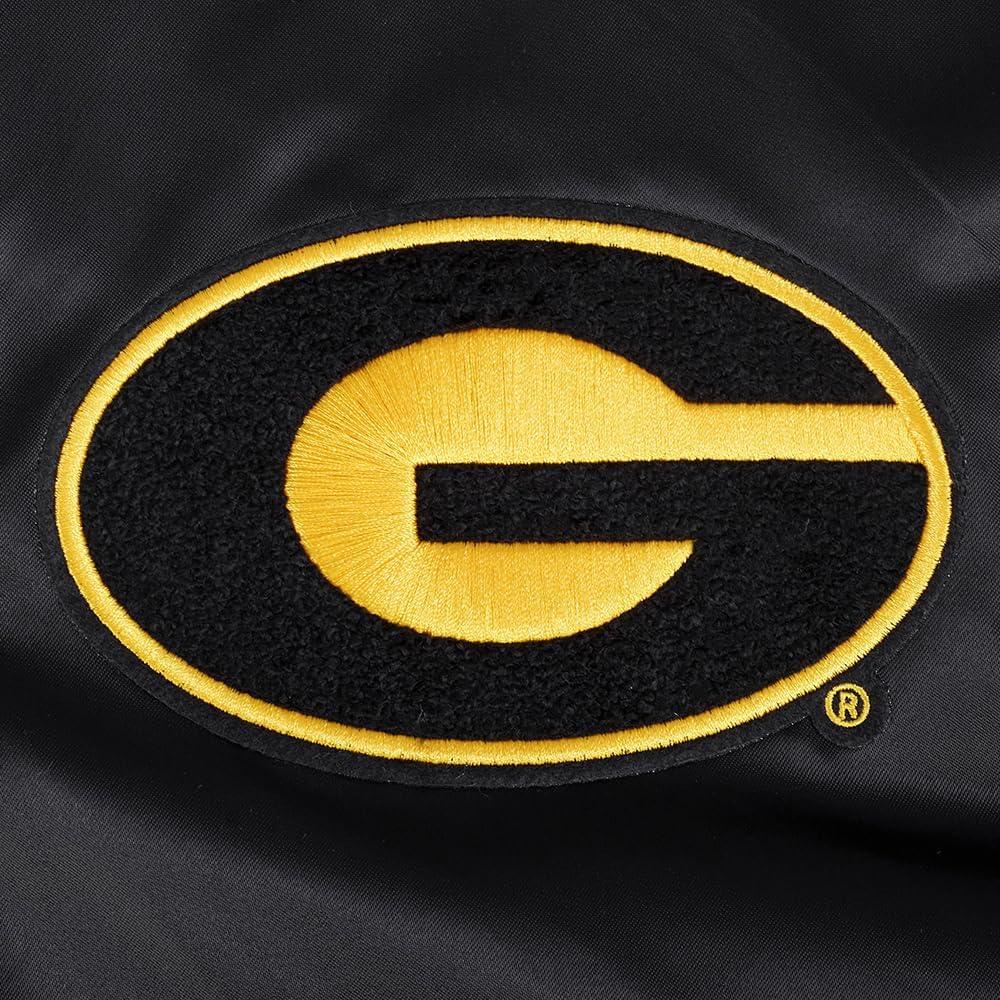 image:imagePro Standard Mens College Classic Chenille Satin JacketBlackYellow