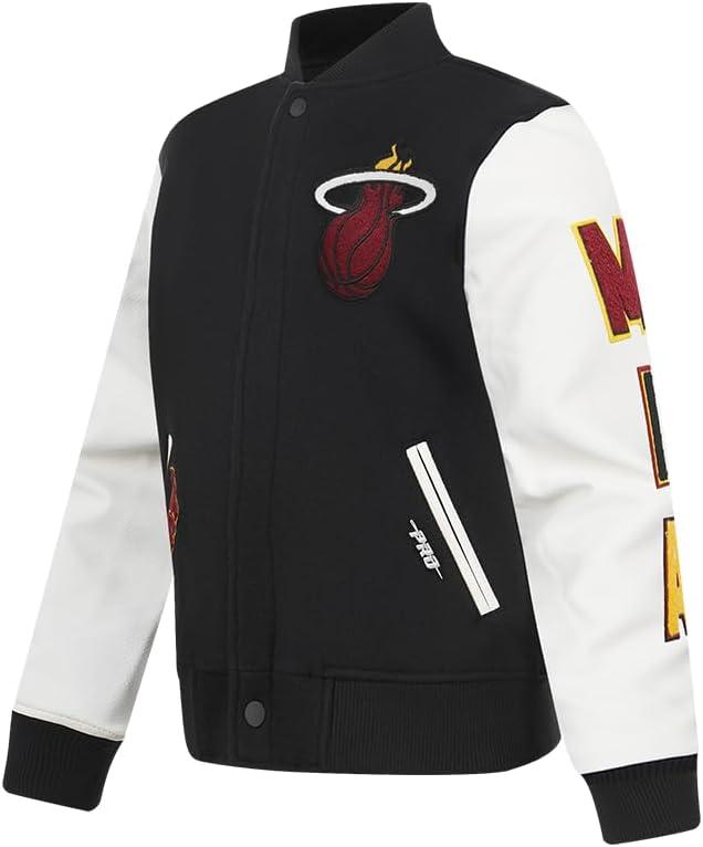 image:imagePro Standard NBA boys Pro Standard Big Boys Nba Classic Chenille Wool Varsity JacketBlackWhite