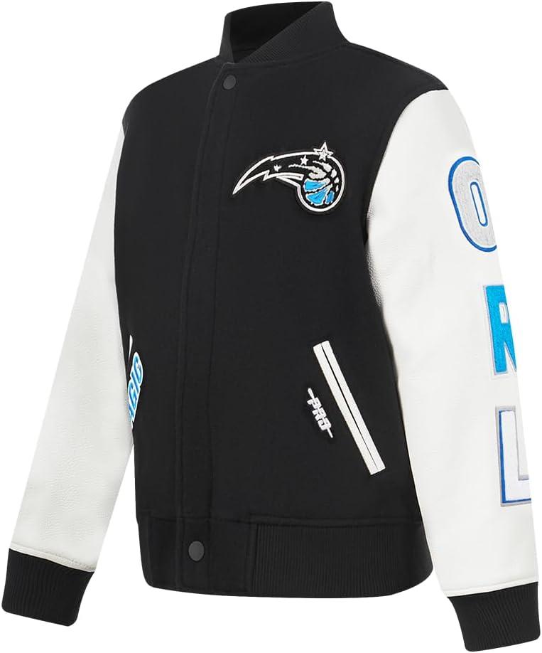 image:imagePro Standard NBA boys Pro Standard Big Boys Nba Classic Chenille Wool Varsity JacketBlackWhite