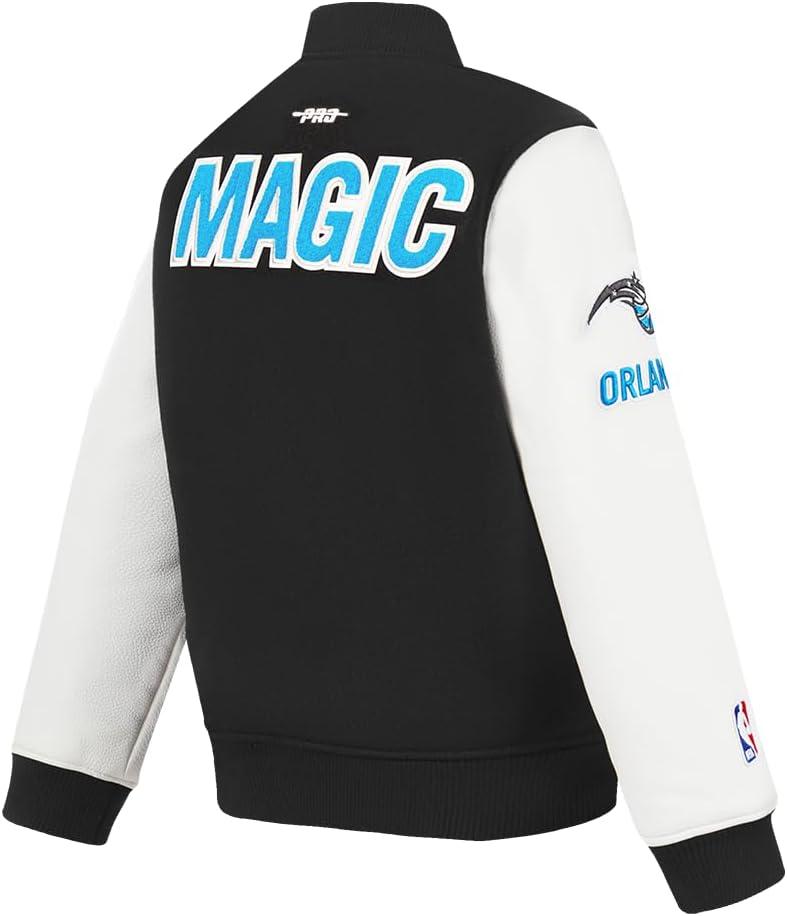 image:imagePro Standard NBA boys Pro Standard Big Boys Nba Classic Chenille Wool Varsity JacketBlackWhite