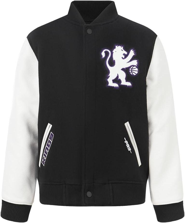 image:imagePro Standard NBA boys Pro Standard Big Boys Nba Classic Chenille Wool Varsity JacketBlackWhite