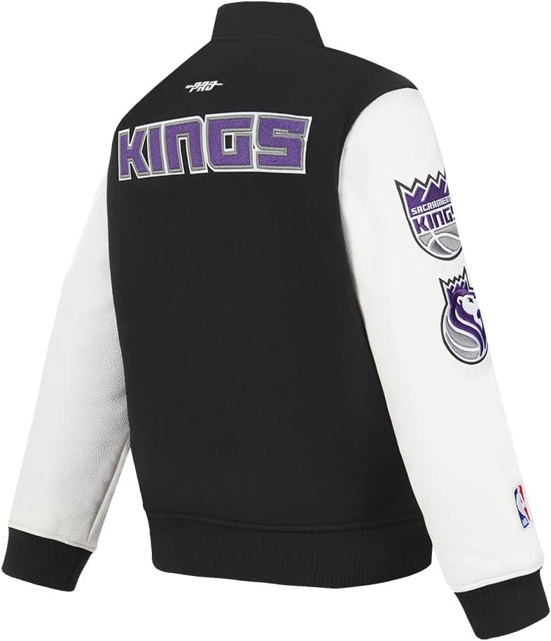 image:imagePro Standard NBA boys Pro Standard Big Boys Nba Classic Chenille Wool Varsity JacketBlackWhite
