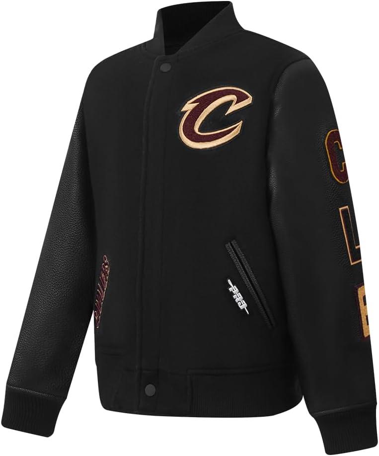 image:imagePro Standard NBA boys Pro Standard Big Boys Nba Classic Chenille Wool Varsity JacketJet Black