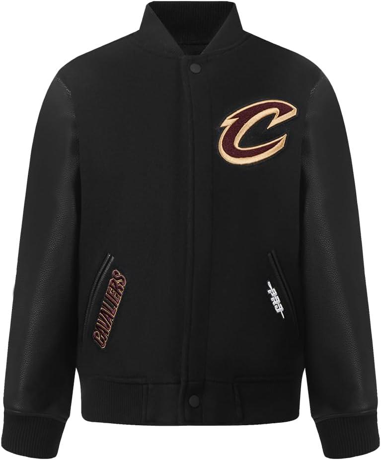 image:imagePro Standard NBA boys Pro Standard Big Boys Nba Classic Chenille Wool Varsity JacketJet Black